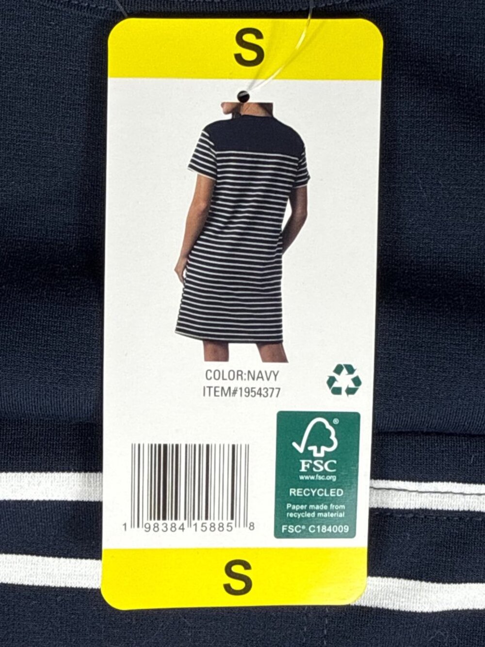 32 Degrees Cool Womens Navy & White Striped Short Sleeve Dress S - Picture 4 of 8